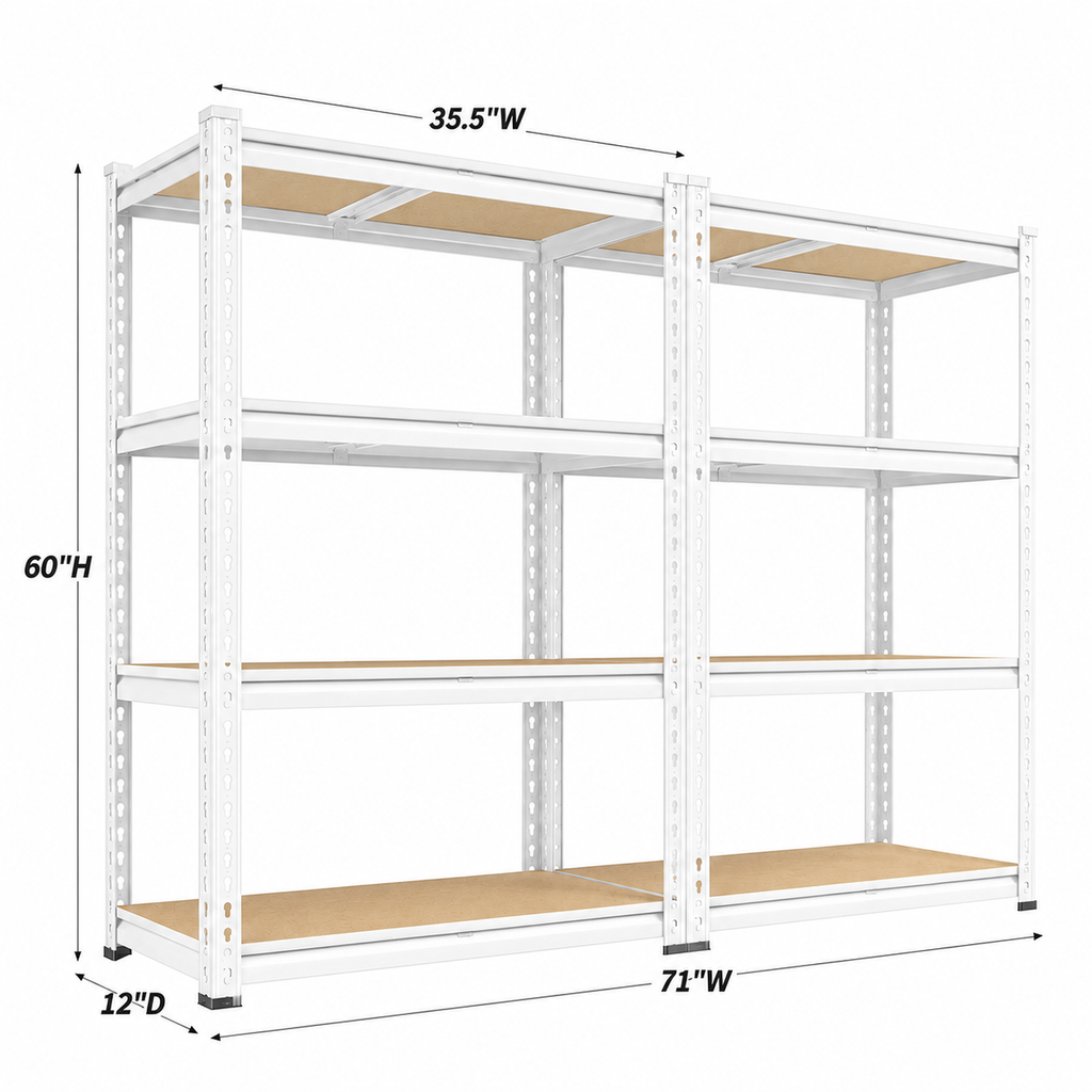 💝Grab 2 for $39!💥4-Tier Heavy Duty Utility Shelf (2-Pack) – 6400 lbs Capacity