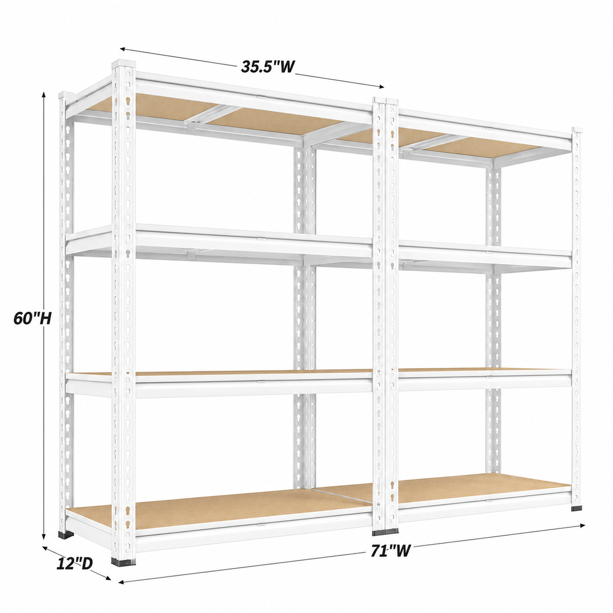 💝Grab 2 for $39!💥4-Tier Heavy Duty Utility Shelf (2-Pack) – 6400 lbs Capacity