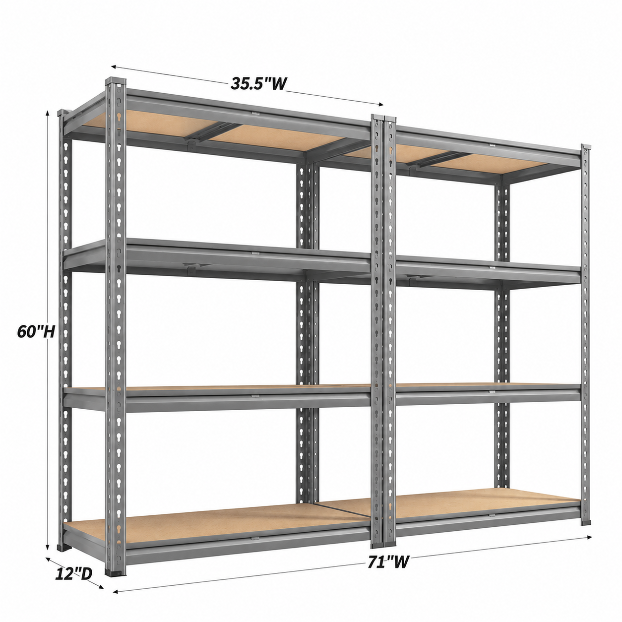 💝Grab 2 for $39!💥4-Tier Heavy Duty Utility Shelf (2-Pack) – 6400 lbs Capacity