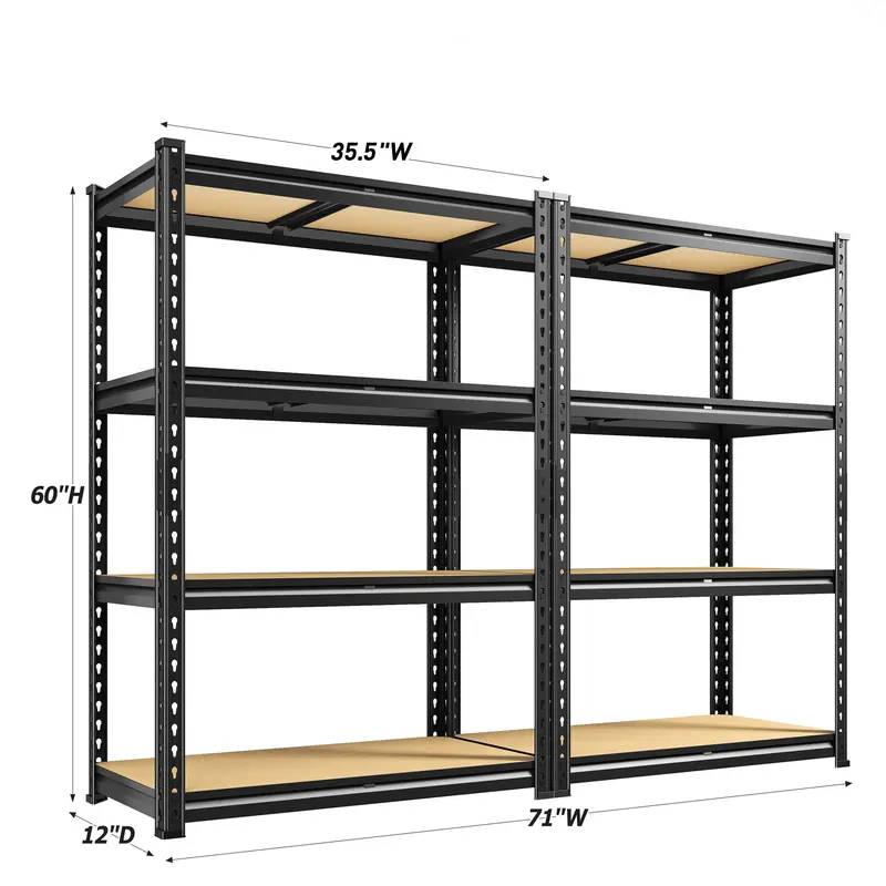 💝Grab 2 for $39!💥4-Tier Heavy Duty Utility Shelf (2-Pack) – 6400 lbs Capacity