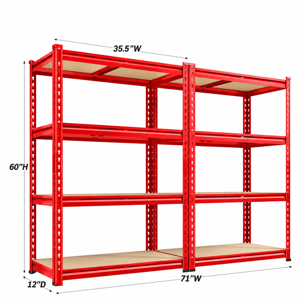 💝Grab 2 for $39!💥4-Tier Heavy Duty Utility Shelf (2-Pack) – 6400 lbs Capacity
