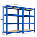 💝Grab 2 for $39!💥4-Tier Heavy Duty Utility Shelf (2-Pack) – 6400 lbs Capacity