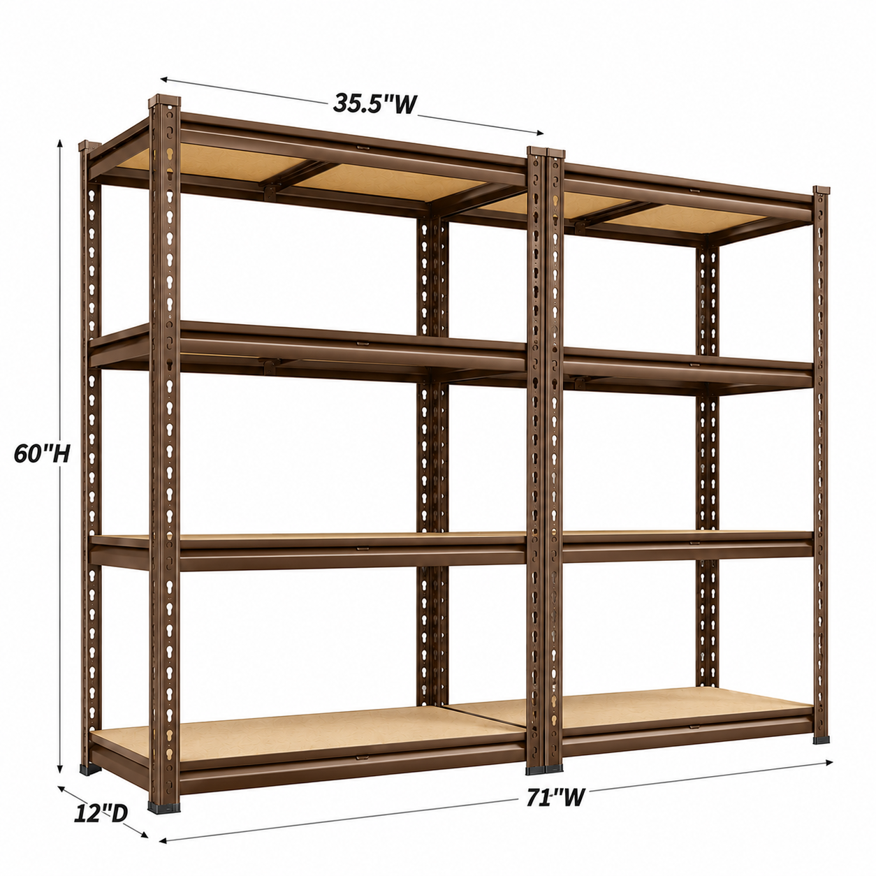 💝Grab 2 for $39!💥4-Tier Heavy Duty Utility Shelf (2-Pack) – 6400 lbs Capacity
